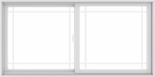 WDMA 72X36 (71.5 x 35.5 inch) White uPVC/Vinyl Sliding Window with Prairie Grilles