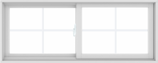 WDMA 60X24 (59.5 x 23.5 inch) White uPVC/Vinyl Sliding Window with Colonial Grilles