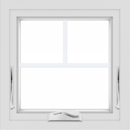 WDMA 24x24 (23.5 x 23.5 inch) White Aluminum Crank out Awning Window with Fractional Grilles