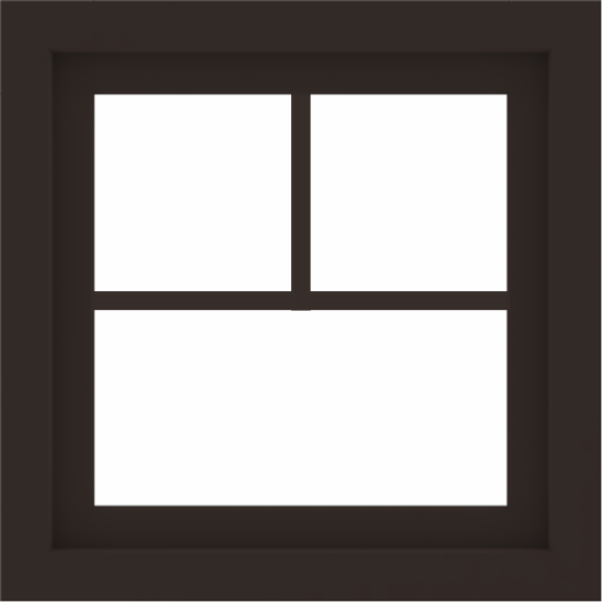 WDMA 24x24 (23.5 x 23.5 inch) Dark Bronze Aluminum Picture Window with Fractional Grilles