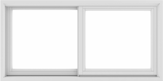 WDMA 48X24 (47.5 x 23.5 inch) White uPVC/Vinyl Sliding Window without Grids Exterior