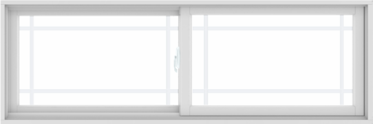 WDMA 72X24 (71.5 x 23.5 inch) White uPVC/Vinyl Sliding Window with Prairie Grilles