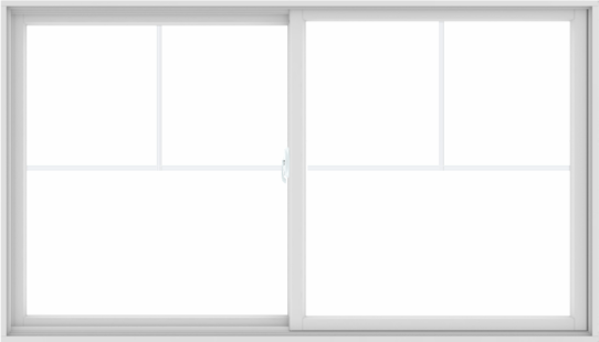 WDMA 84X48 (83.5 x 47.5 inch) White uPVC/Vinyl Sliding Window with Fractional Grilles