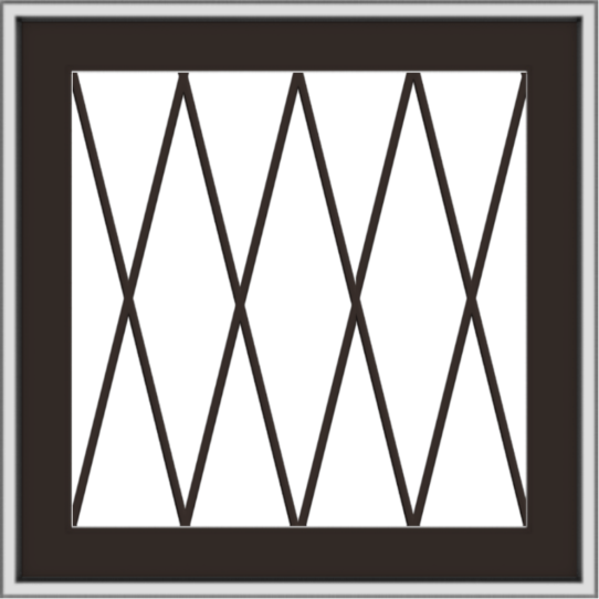 WDMA 24x24 (23.5 x 23.5 inch) Dark Bronze Aluminum Push out Awning Window with Diamond Grids