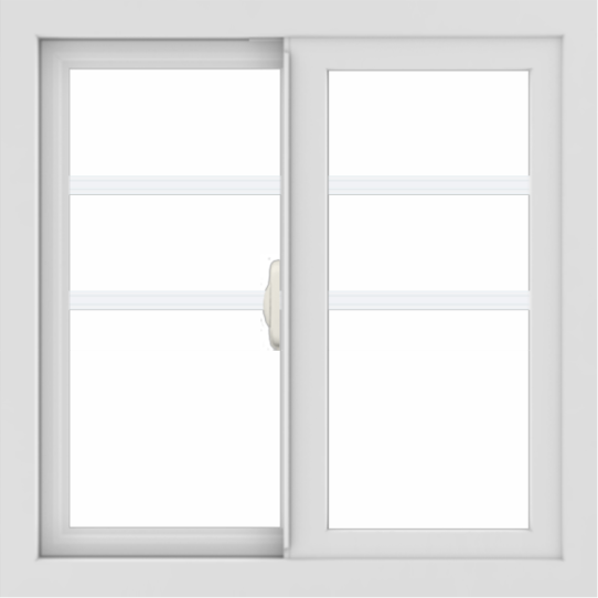WDMA 24x24 (23.5 x 23.5 inch) White Aluminum Slide Window with Top Colonial Grids