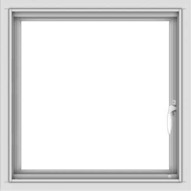 WDMA 24x24 (23.5 x 23.5 inch) White Aluminum Push out Casement Window without Grids Interior