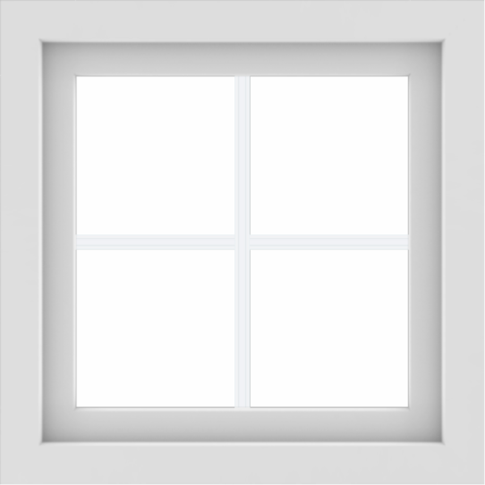 WDMA 24x24 (23.5 x 23.5 inch) White Aluminum Picture Window with Colonial Grilles