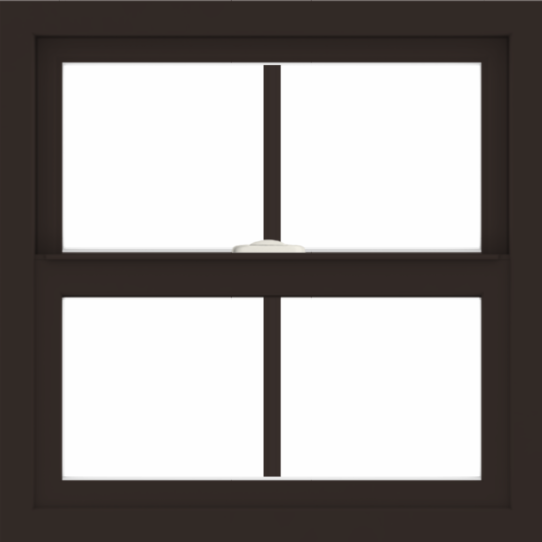 WDMA 24x24 (23.5 x 23.5 inch) Dark Bronze Aluminum Single and Double Hung Window with Colonial Grilles