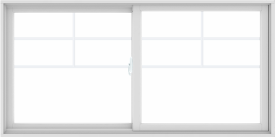 WDMA 72X36 (71.5 x 35.5 inch) White uPVC/Vinyl Sliding Window with Top Colonial Grids Grilles