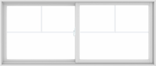 WDMA 84X36 (83.5 x 35.5 inch) White uPVC/Vinyl Sliding Window with Fractional Grilles