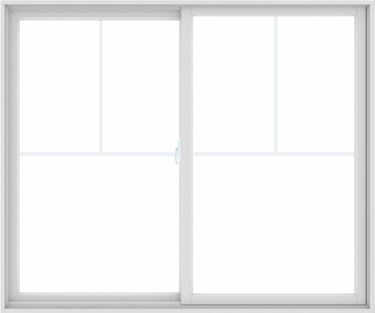 WDMA 72X60 (71.5 x 59.5 inch) White uPVC/Vinyl Sliding Window with Fractional Grilles