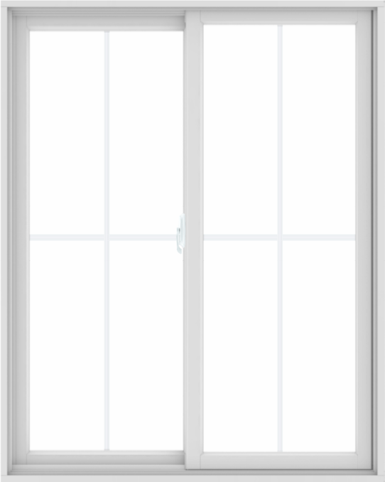 WDMA 48X60 (47.5 x 59.5 inch) White uPVC/Vinyl Sliding Window with Colonial Grilles