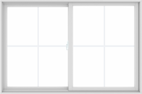 WDMA 72X48 (71.5 x 47.5 inch) White uPVC/Vinyl Sliding Window with Colonial Grilles