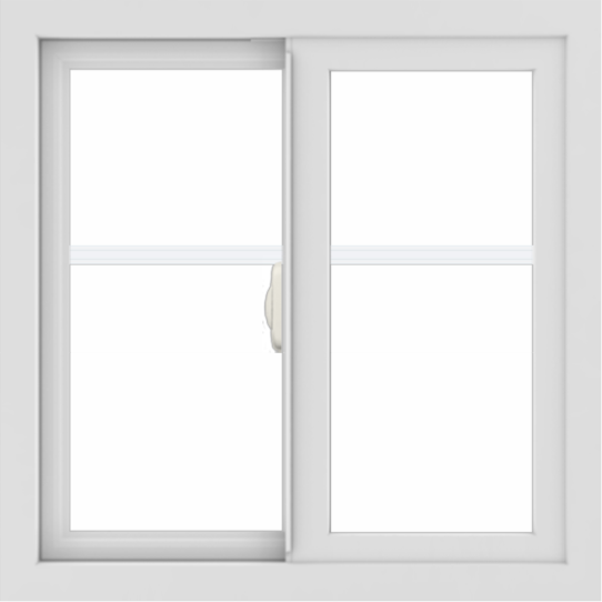 WDMA 24x24 (23.5 x 23.5 inch) White Aluminum Slide Window with Fractional Grilles