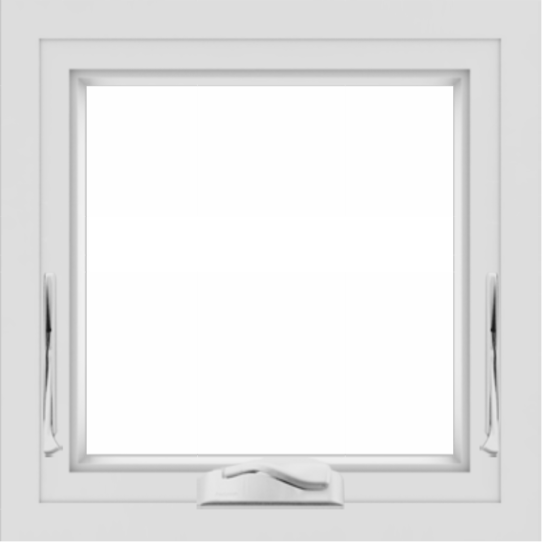 WDMA 24x24 (23.5 x 23.5 inch) White uPVC/Vinyl Crank out Awning Window without Grids Interior