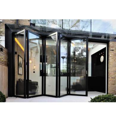 WDMA 16x8 Foot Insulated Clear Glass Folding Door fot Sale