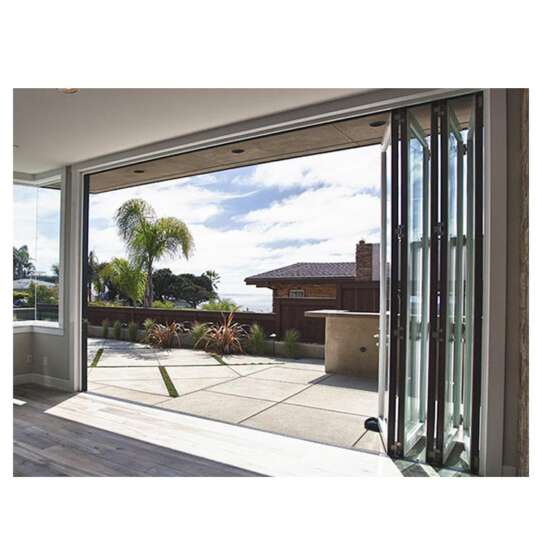 WDMA Aluminium Alloy Fashion Design Florida Approval Unbreakable Glass Folding Door With Mosquito Nets