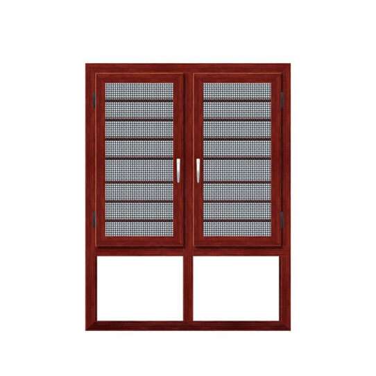 WDMA Aluminum Alloy Frame Material And Horizontal Opening Garden Window Glass Brown Color Single Pane Changing Analog Window