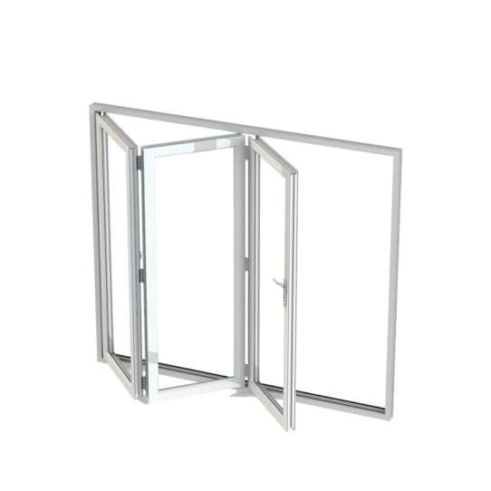 China WDMA Aluminum Bifold Sliding Folding Triple Glazed Corner Windows