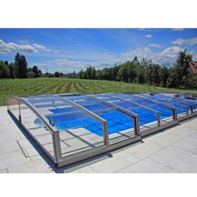 WDMA Aluminum Frame Free Standing Sunroom Motorized Retractable Swming Pool Cover