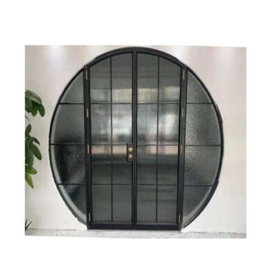 WDMA Arch Top Oval Tempered Stained Glass Office Casement Overhead Door Window Aluminum Inserts Mechanism