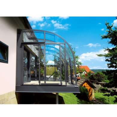 WDMA Beautiful Design Curved Glass Veranda Glass Sunrooms Grey Color