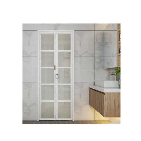 China WDMA Cheap F Aluminum Louver Glass Folding Accordion Door Toilet