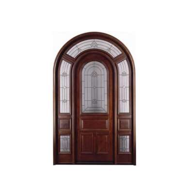 WDMA Chinese Supplier Customized Antique Solid Round Wooden Arch Doors