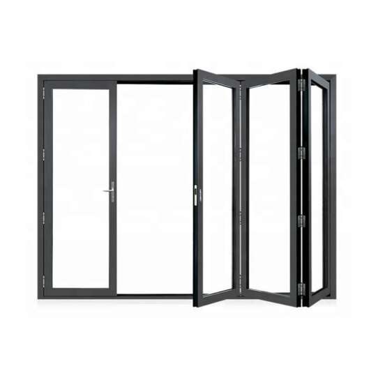 China WDMA Customized Size Tempered Clear Glass Bi Folding Pocket Patio Industrial Doors