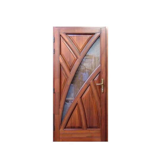 China WDMA Exotic Plywood Rosewood And Teak Wood Solid Wood Fire Front Double Sagun Door With Window Design