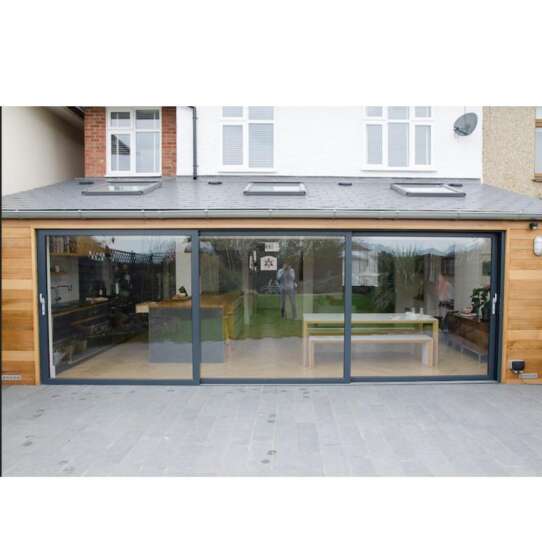 WDMA Exterior Outdoor Heavy Duty 3 Three Panel Aluminium Triple Glass Sliding Patio Door System For Terrace And Balcony