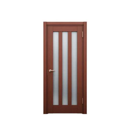 WDMA double wood front door with glass