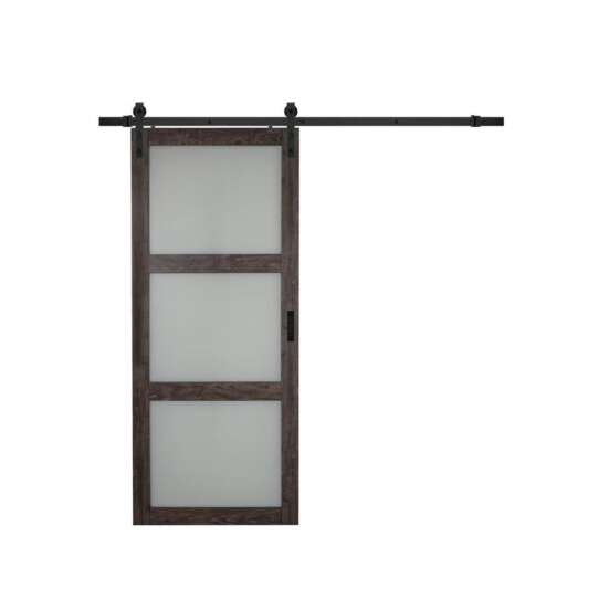 China WDMA Exterior Wood Sliding Barn Door Partition Door With Mirror System