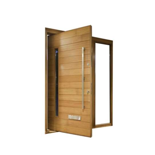 WDMA External Solid Wooden Entrance Door Modern Pivot Main Door