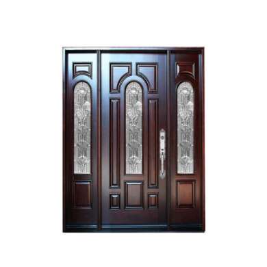 WDMA Factory Direct Sale External Solid Hardwood Front Door With Glass Design