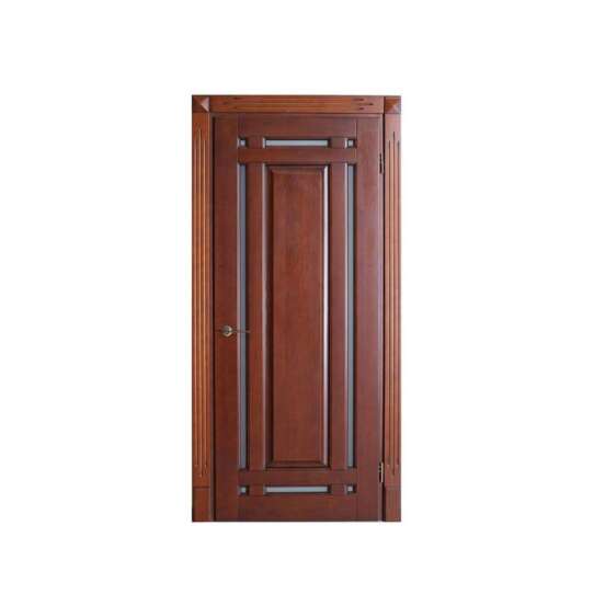 China WDMA Factory Direct Sale External Solid Hardwood Front Door With Glass Design