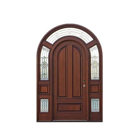 WDMA Fosha Best Custom Decorative Front Pre Hung Wooden Door With Window And Hinge For Homes And Houses