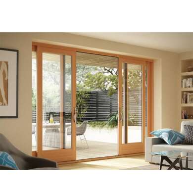 WDMA Highest Level Quality Narra Cedar Wood Soft Close Kitchen Entrance Sliding Door