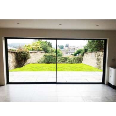 WDMA Hurricane Impact Large Patio Slimline Sliding Glass Doors With Retractable Screen