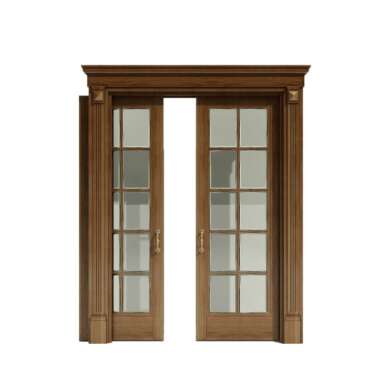WDMA Interior Glass Kitchen Wood Pocket Door Design