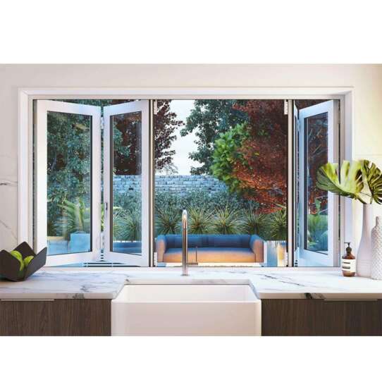 China WDMA L Shaped Aluminium Sliding Balcony Window Door Folding Double Glazed For Home