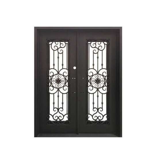 WDMA wrought iron doors with glass