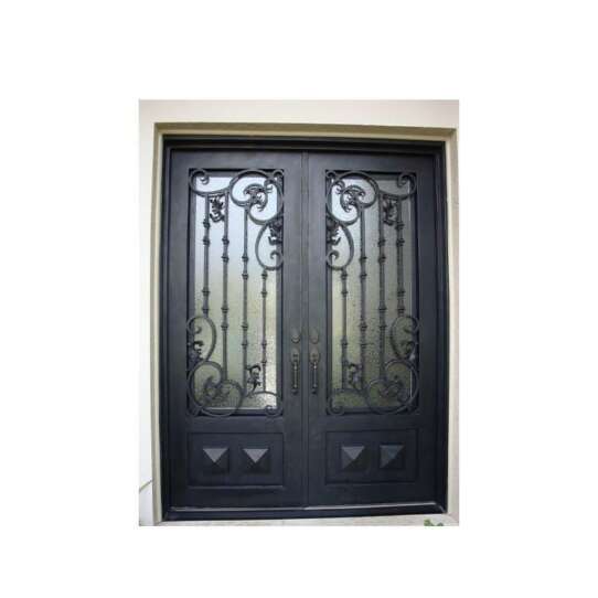China WDMA wrought iron doors with glass