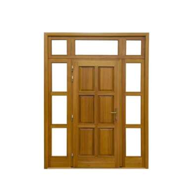 WDMA Modern Artificial Small Round Top Tropical Beech Teak Ornament And Alder Solid Wood Double Lattice Door Models For Apartment And