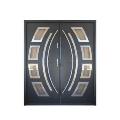 WDMA Modern Main Metal Front Door Iron Doors Double Entrance Design