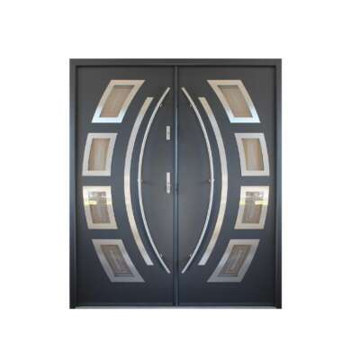 WDMA Modern Main Metal Front Door Iron Doors Double Entrance Design