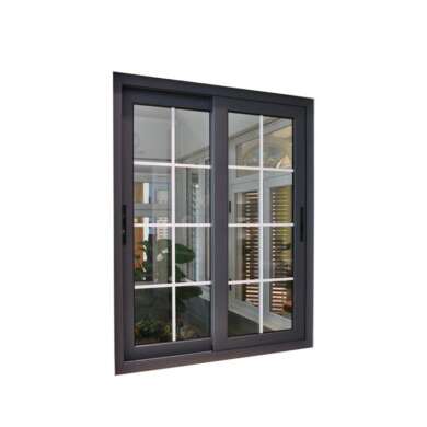 WDMA Modern Outside Double Glass Aluminium Sliding Window With Iron Grill Security Bars Inside Design Window Picture