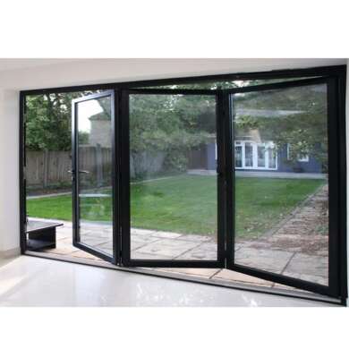 WDMA Nafs 2011 American Standard Aluminum Glass Door folding Door System With Accordion Fly Screen