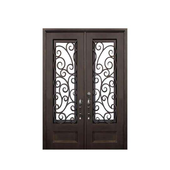 China WDMA New Outdoor Double Wrought Iron Grill Window Door Design