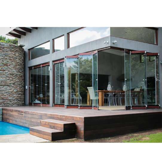 China WDMA New Style Frameless Folding Glass Doors